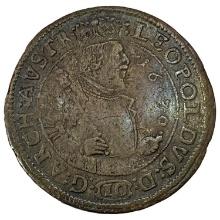 1630 Austria Silver 10 Kreuzer NEARLY UNCIRCULATED