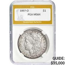 1897-O Morgan Silver Dollar PGA MS64 MS64