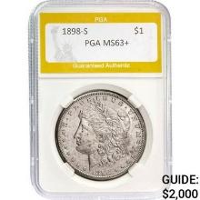 1898-S Morgan Silver Dollar PGA MS63+ MS63+
