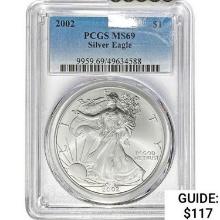 2002 Silver Eagle PCGS MS69