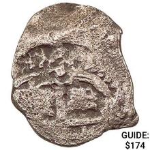 1500-1600's Spanish Empire Silver 1 Reales Cob NEARLY UNCIRCULATED