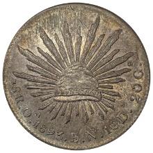 1893Oa FN Mexico Silver 8 Reales UNCIRCULATED