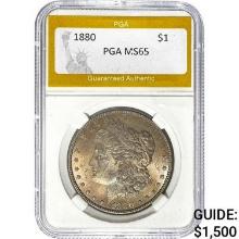 1880 Morgan Silver Dollar PGA MS65 MS65