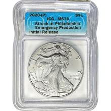 2020-(P) Silver Eagle ICG MS70