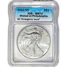 2021-P Silver Eagle ICG MS70