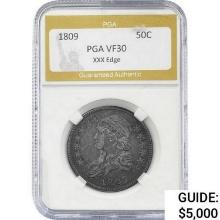 1809 Capped Bust Half Dollar PGA VF30 XXX EDGE