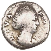 Roman Faustina Sr. 138-140/1 AD Silver Denarius ABOUT UNCIRCULATED