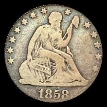 1858 Seated Liberty Quarter LIGHTLY CIRCULATED