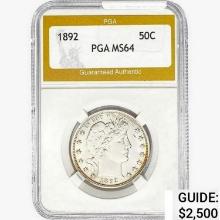 1892 Barber Half Dollar PGA MS64