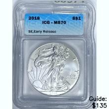 2018 Silver Eagle ICG MS70
