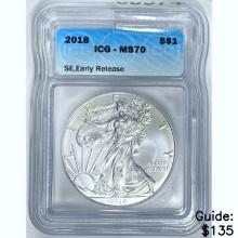 2018 Silver Eagle ICG MS70