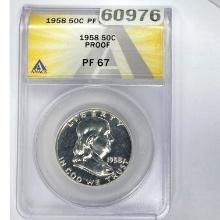 1958 Franklin Half Dollar ANACS PF67 SILVER