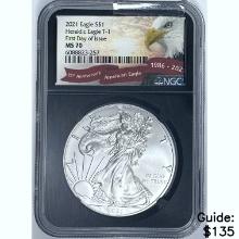 2021 Silver Eagle NGC MS70