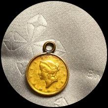 1853 Liberty Head Gold Dollar (jewelry). HIGH GRADE