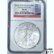 2013 (S) Silver Eagle NGC MS69