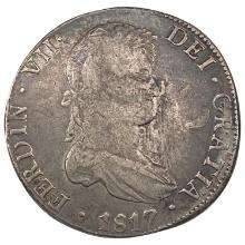 1817 PTS PJ Bolivia Silver 8 Reales NEARLY UNCIRCULATED