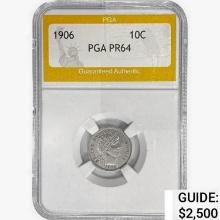 1906 Barber Dime PGA PR64