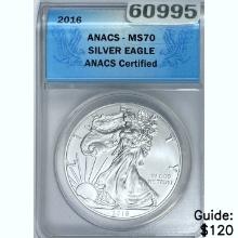 2016 Silver Eagle ANACS MS70