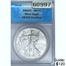 2018 Silver Eagle ANACS MS70