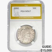 1892 Barber Half Dollar PGA MS67