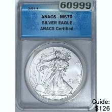 2011 Silver Eagle ANACS MS70