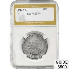 1923-S Monroe Half Dollar PGA MS64+