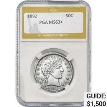 1892 Barber Half Dollar PGA MS63+