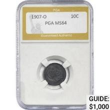 1907-O Barber Dime PGA MS64