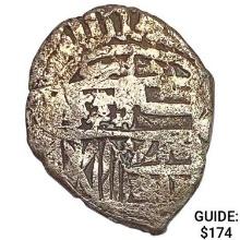 1500-1600's Spanish Empire Silver 1 Reales Cob NEARLY UNCIRCULATED