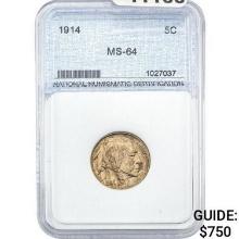 1914 Buffalo Nickel NNC MS-64 MS64