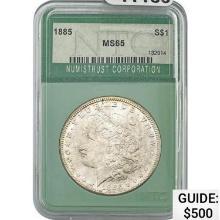 1885 Morgan Silver Dollar NTC MS65 MS65