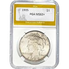 1935 Peace Dollar PGA MS63+