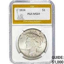 1934 Peace Dollar PGA MS64