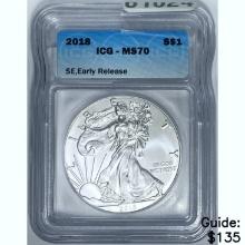 2018 Silver Eagle ICG MS70