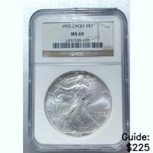 [2] 1995 Silver Eagle NGC MS69