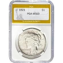 1921 Peace Dollar PGA MS63