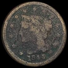 1844 Braided Hair Large Cent NICELY CIRCULATED