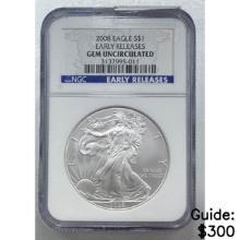 [3] 2008-2010 Silver Eagle NGC GEMUNC