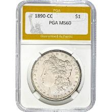 1890-CC Morgan Silver Dollar PGA MS60