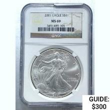 [3] 2001-2004 Silver Eagle NGC MS69