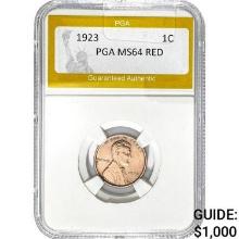 1923 Lincoln Cent PGA MS64 RED