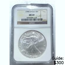 [3] 1998-2001 Silver Eagle NGC MS69