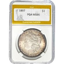 1897 Morgan Silver Dollar PGA MS65