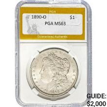 1890-O Morgan Silver Dollar PGA MS63