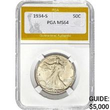 1934-S Walking Liberty Half Dollar PGA M