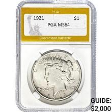 1921 Peace Dollar PGA MS64