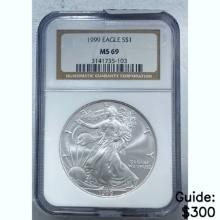 [3] 1999-2002 Silver Eagle NGC MS69