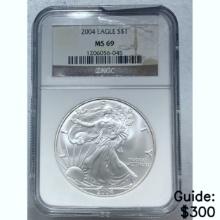 [3] 2004 Silver Eagle NGC MS69