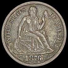 1876-CC Seated Liberty Dime NEARLY UNCIRCULATED