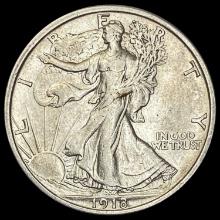 1918 Walking Liberty Half Dollar CLOSELY UNCIRCULATED